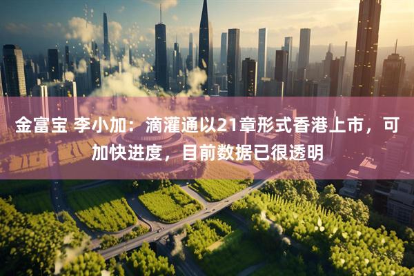 金富宝 李小加：滴灌通以21章形式香港上市，可加快进度，目前数据已很透明